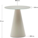 Kave Home Okrogla stranska mizica s stekleno mizno ploščo ø 50 cm Wilshire – | Shoptok.si