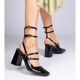 Gemre Black patent block heel pumps Ferida | shoptok.hr