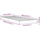 Okvir kreveta crni 75 x 190 cm mali od masivne borovine | Eponuda.ba