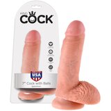King Cock 7 dildo s semenčicami (18 cm) - naravni Cene