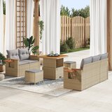 vidaXL set vrtnih sofa od 8 dijelova s jastucima bež poli ratan akacija | shoptok.hr
