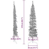  Tanka umjetna polovica božićnog drvca sa stalkom srebrna 210 cm | shoptok.hr
