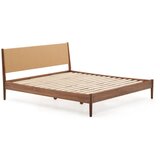 Kave Home Tamno smeđi bračni krevet od punog oraha s podnicom 180x200 cm Elan – | shoptok.hr