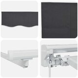  Skrovita tenda Antracit 350 x 200 cm Poliester i metal - Antracit (bijeli okvir) 3 5 x 2 m Ručna | shoptok.hr