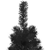  Tanka umjetna polovica božićnog drvca sa stalkom crna 210 cm | shoptok.hr