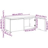 Haldna klop z blazino z vrati Betonsko siva 100 x 38 x 46 cm, (5000155697) | Shoptok.si
