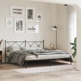 Maison Chic Kovinski Posteljni okvir - Dvoposteljna postelja - Zakonska postelja z vzglavjem črn 183x213 cm, (21692555) | Shoptok.si