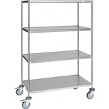 Kongamek Zvarjen nivojski voziček iz nerjavnega jekla, DxŠxV 1075 x 575 x 1650 mm, 4 nivoji | Shoptok.si