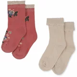 Konges Sløjd Otroške nogavice 2-pack roza barva