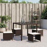  Vrtni taburei s jastucima 4 kom smeđi 41x41x36 cm od poliratana | shoptok.hr
