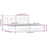 Metalni okvir kreveta bez madraca boja hrasta sonome 193x203 cm | shoptok.hr