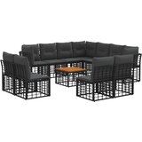  Set vanjskih sofa 12 pcs Crna i tamno siva Poliester | shoptok.hr