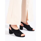 W. POTOCKI Openwork heeled sandals black Shelovet | Shoptok.si