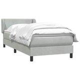 Box Spring krevet s madracem svijetlo sivi 80x210 cm baršun | shoptok.hr