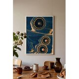 Wallxpert uramljena slika 115255, detalj plavog krila leptira sa zlatnim šarama, 50 x 70 cm, beli ram | Eponuda.com