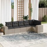  6-dijelni set vrtnih sofa od poliratana s jastucima svjetlosivi | shoptok.hr