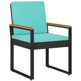  Set vanjskog namještaja 3 pcs Crna i Tirkizna poliratan | shoptok.hr