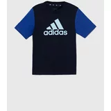 Adidas Otroška bombažna kratka majica J BL CB T mornarsko modra barva, IX9515
