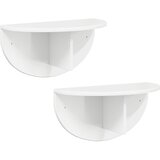  Polica na zidu Zidne 2 pcs Visoki sjaj bijela 48 x 24 x 24 cm | shoptok.hr