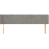  Uzglavlje s ušima svjetlosivo 203x16x78/88 cm baršunasto | Eponuda.com