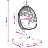  Viseća jaja stolica Svijetla krema 104 x 100 x 191 cm poliratan | shoptok.hr