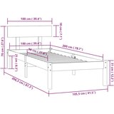  Okvir za krevet od masivne borovine crni 100 x 200 cm | Eponuda.com