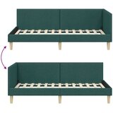  Kutni okvir kreveta s uzglavljem Tamnozelena 90 cm x 190 cm | shoptok.hr