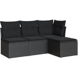  The Living Store Vrtna sedežna garnitura 4-delna z blazinami črna poli ratan - Vrtna Sedežna Garniture, (21451623) | Shoptok.si