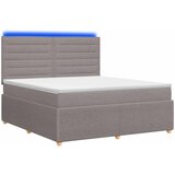  LED okvir za krevet s madracem Sivosmeđa 140 x 190 cm Tkanina | shoptok.hr