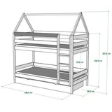 Molarem Home Drveni dječji krevet na kat Domek - bijeli - 160x80 cm - S 2 ladice | shoptok.hr