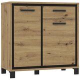 MID.YOU Komoda Trondheim, Barva Hrasta, Črna | Shoptok.si