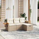 Maison Chic Seti vrtnega pohištva - Vrtna garnitura - Vrtni pohištvo set 4-delna z blazinami bež poli ratan, (21810789) | Shoptok.si