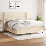  Krevet s oprugama i madracem krem 160x200 cm od tkanine Cijene