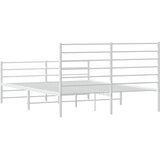  Metalni okvir kreveta uzglavlje i podnožje bijeli 140 x 190 cm | shoptok.hr
