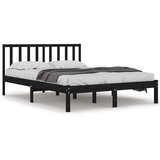  Okvir za krevet od masivne borovine crni 140 x 190 cm | shoptok.hr
