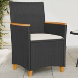 Maison Chic Vrtni stoli - Stol za vrt z blazinami 2 kosa črn poli ratan in trden les JS2121, (21876854) | Shoptok.si