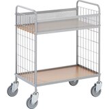 eurokraft pro pisarniški nivojski voziček, nosilnost 150 kg, z 2 nivojema, 4 vrtljiva kolesa, kolo Ø 100 mm | Shoptok.si