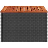  Vrtni stol crni 55x55x37 cm poli ratan i akacija | Eponuda.com