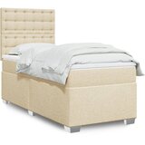  Krevet s oprugama i madracem krem 90 x 190 cm od tkanine | shoptok.hr
