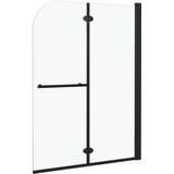vidaXL Sklopiva vrata za tuš-kabinu s 2 ploče ESG 95 x 140 cm crna | Eponuda.com