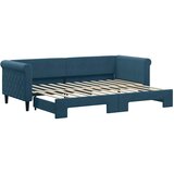  Dnevni krevet na razvlačenje plavi 80 x 200 cm baršunasti | shoptok.hr