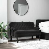vidaXL klop z naslonjalom črna 119,5x64,5x75 cm žamet | Shoptok.si