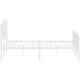 Metalni okvir kreveta uzglavlje i podnožje bijeli 140 x 190 cm | shoptok.hr