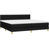 Krevet s oprugama i madracem crni 200x200 cm od tkanine | shoptok.hr