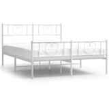  Metalni okvir kreveta uzglavlje i podnožje bijeli 135 x 190 cm | shoptok.hr