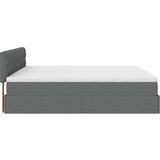 vidaXL Otomanski krevet s madracem i LED tamnosivi 160x200cm tkanine | shoptok.hr