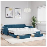 vidaXL Izvlečna dnevna postelja s predali modra 100x200 cm ž | Shoptok.si