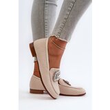 S. BARSKI Women's Flat Heel Loafers with Buckle Beige D&A | shoptok.hr