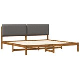 Krevetni okvir s tapiciranim uzglavljem Prirodna i svjetlosiva - Prirodna i svjetlosiva 180 x 200 cm | shoptok.hr