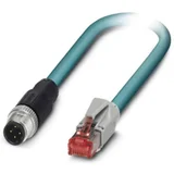1403497 M12 / RJ45 omrežni kabel\, Patch kabel CAT 5\, CAT 5e SF/UTP 0.50 m modra z zaščitnim zapornim zatičem 1 kos, (20421710)